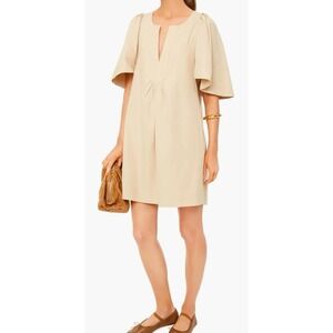 Pomander Place Tuckernuck Finley Flutter Sleeve Dress Size S Khaki Mini Pockets